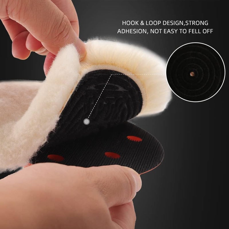 SPTA Wool Buffing Polishing Pads, 3Pcs 5 Inch (125mm) Wool Cutting Pad, Wool Compounding Pad, Buffing and Polishing Pads Buffing Wheel for 5 Inch Car Polisher Compounding, Polishing, Buffing - Image 5
